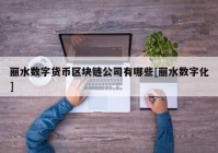 丽水数字货币区块链公司有哪些[丽水数字化]